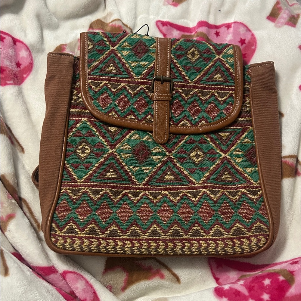 Myra Bag Multicolor Geometric Backpack